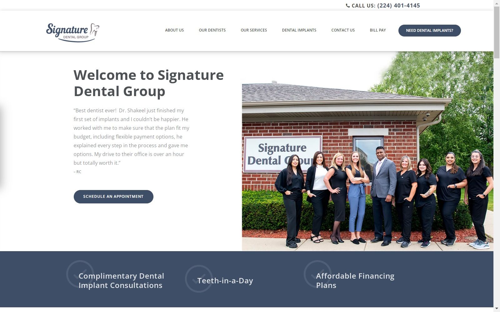 signaturedentalgroup.com screenshot