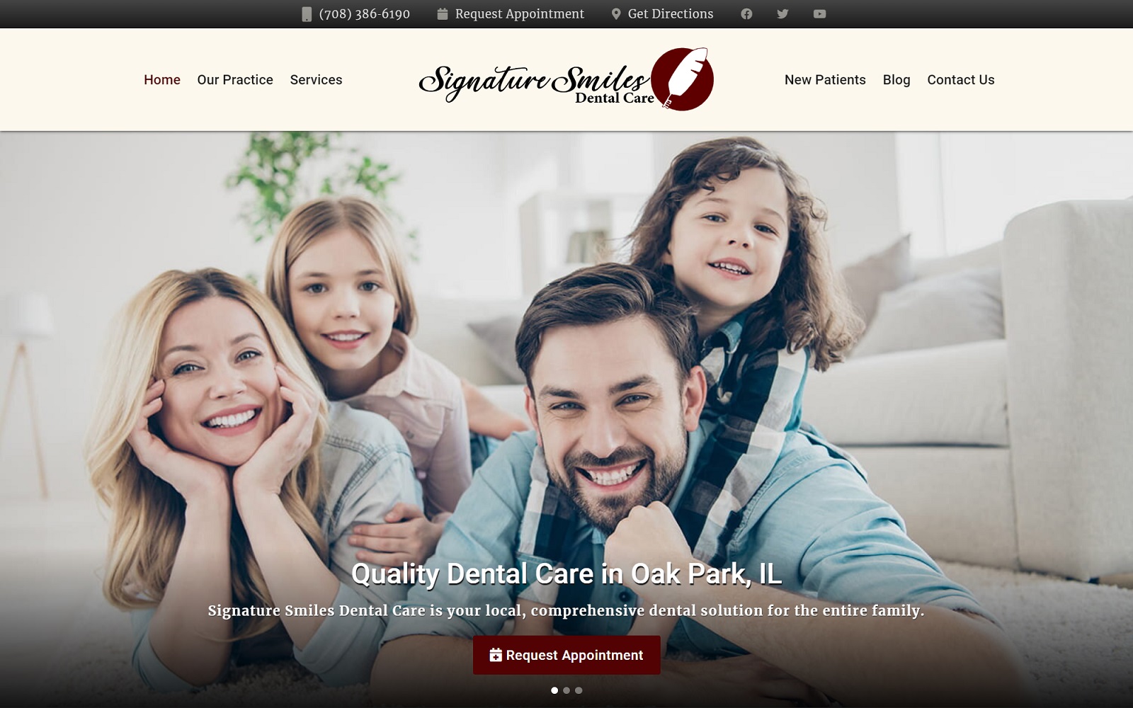 signaturesmilesdental.com screenshot