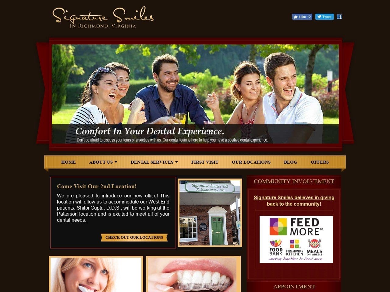 Signature Smiles VA Website Screenshot from signaturesmilesva.com