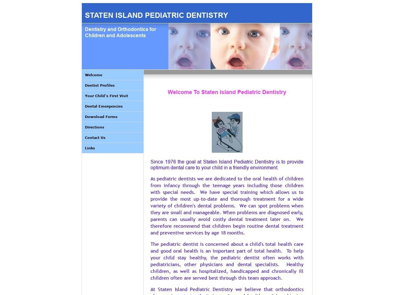 Staten Island Pediatric Website Screenshot from sikidsdentist.com