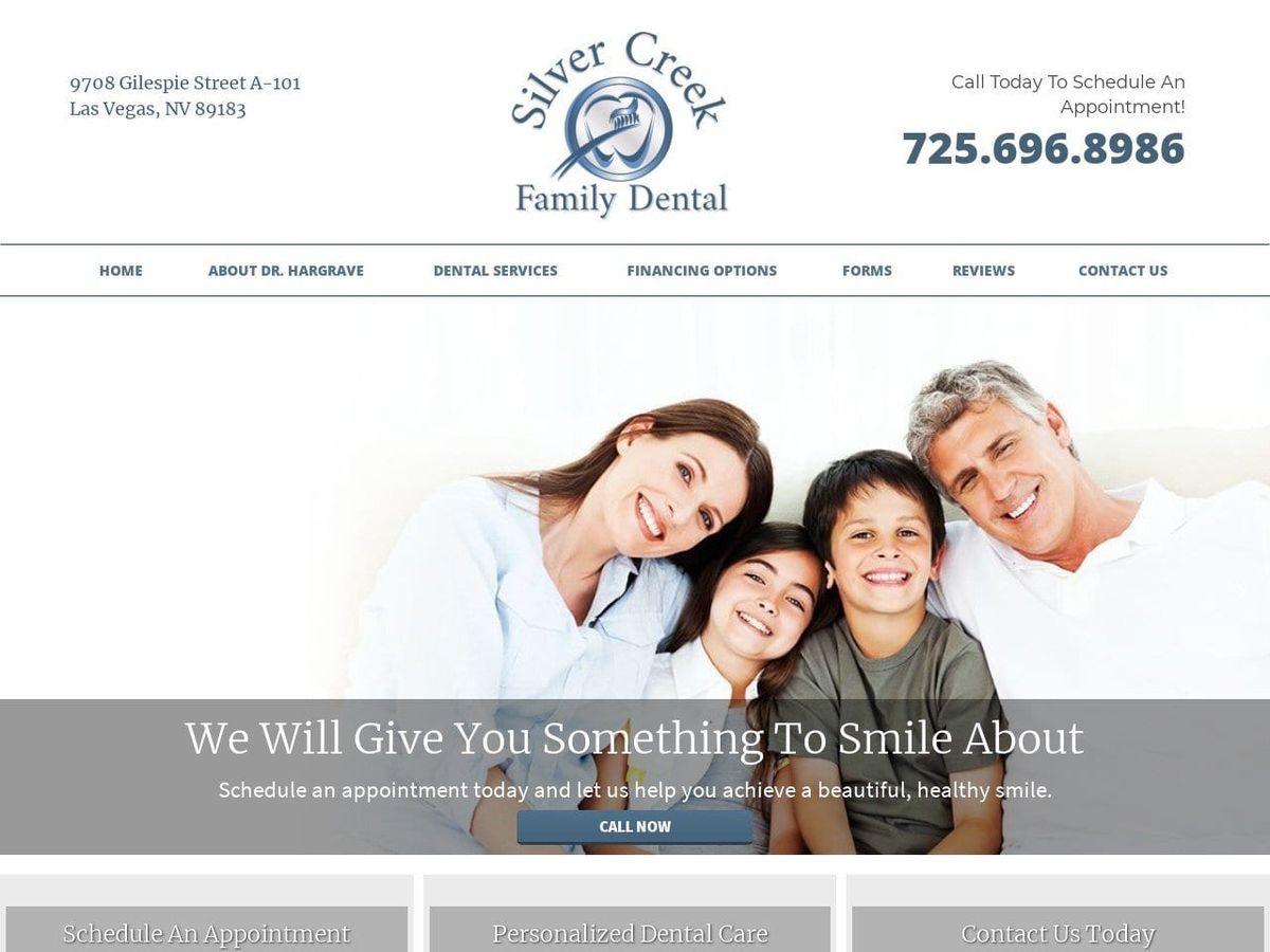 Silver Creek Family Dental Website Screenshot from silvercreekdental.com