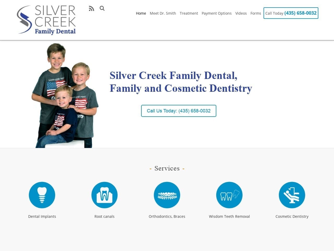 Silver Creek Family Dental Website Screenshot from silvercreekdmd.com