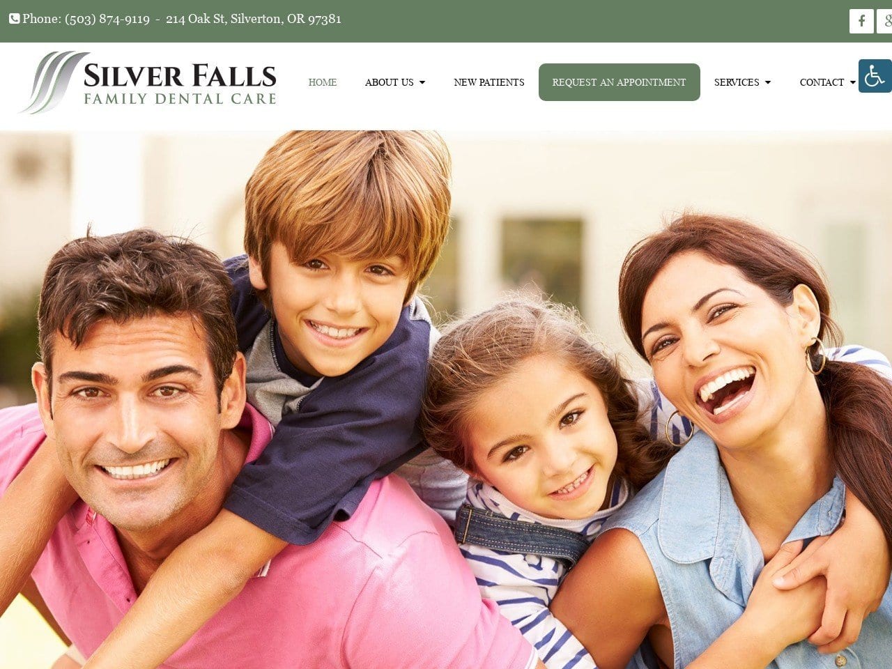 Silver Falls Family Dental Website Screenshot from silverfallsfamilydental.com