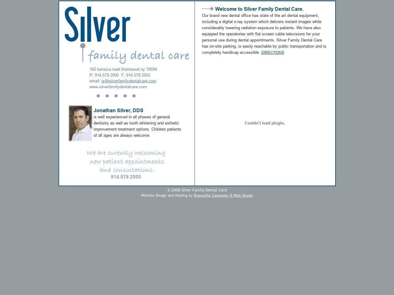 Dr Jonathan Silver Website Screenshot from silverfamilydentalcare.com