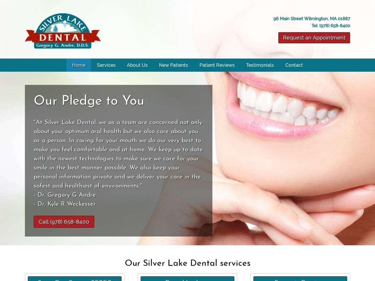 Silver Lake Dental Website Screenshot from silverlakedentalpc.com