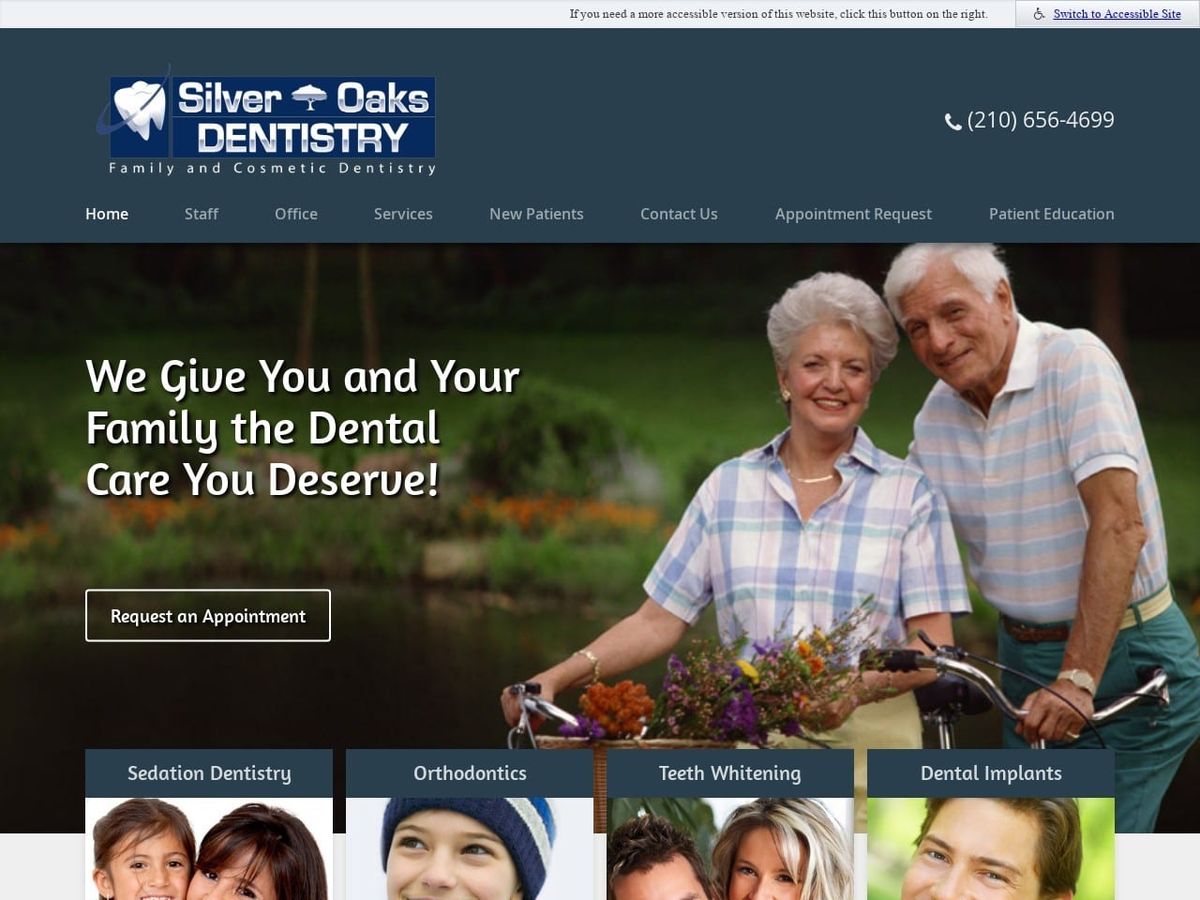 Silver Oaks Dentistry Website Screenshot from silveroaksdentistry.com