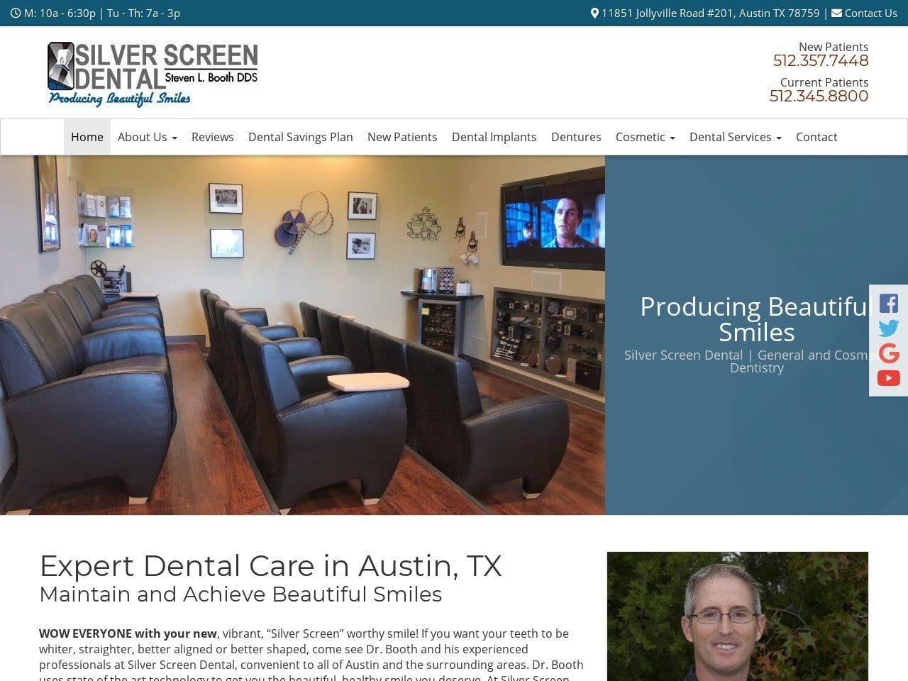 Silver Screen Dental Website Screenshot from silverscreendental.com