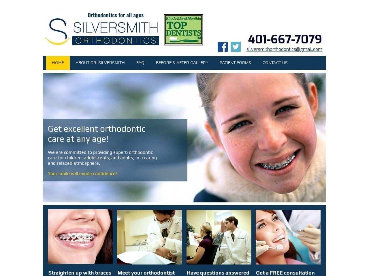 Dr. Ian S. Silversmith DDS Website Screenshot from silversmithorthodontics.com