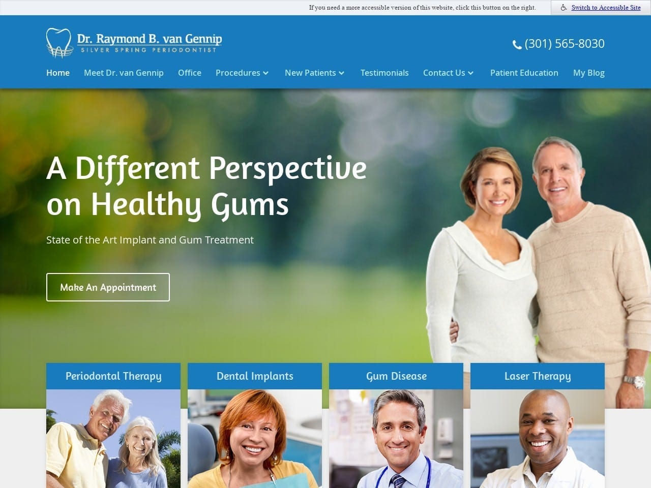 Raymond van Gennip DDS MSD PA Website Screenshot from silverspringperiodontics.com