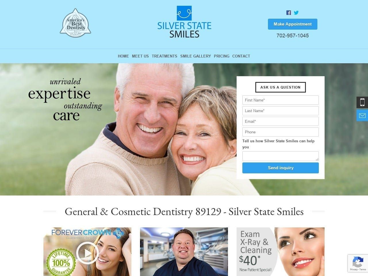 Silver State Smiles Website Screenshot from silverstatesmiles.com