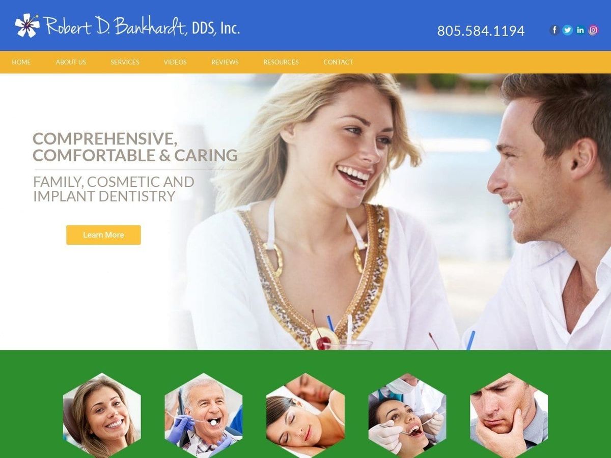 Robert D. Bankhardt DDS Inc. Website Screenshot from simi4smiles.com