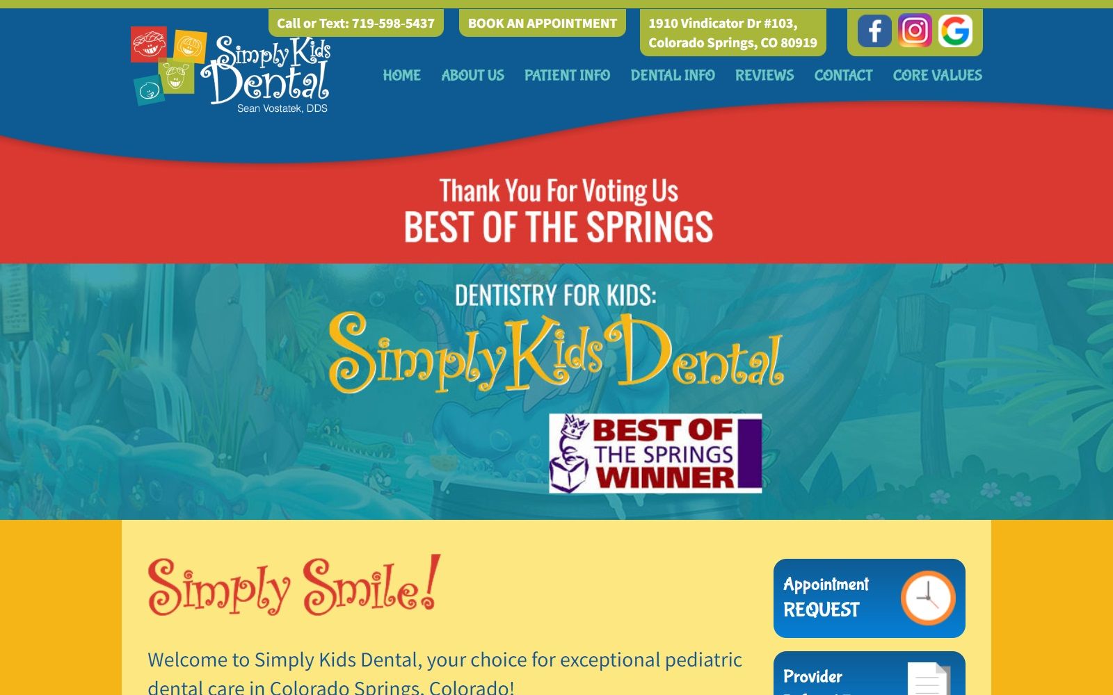 simplykidsdental.com screenshot