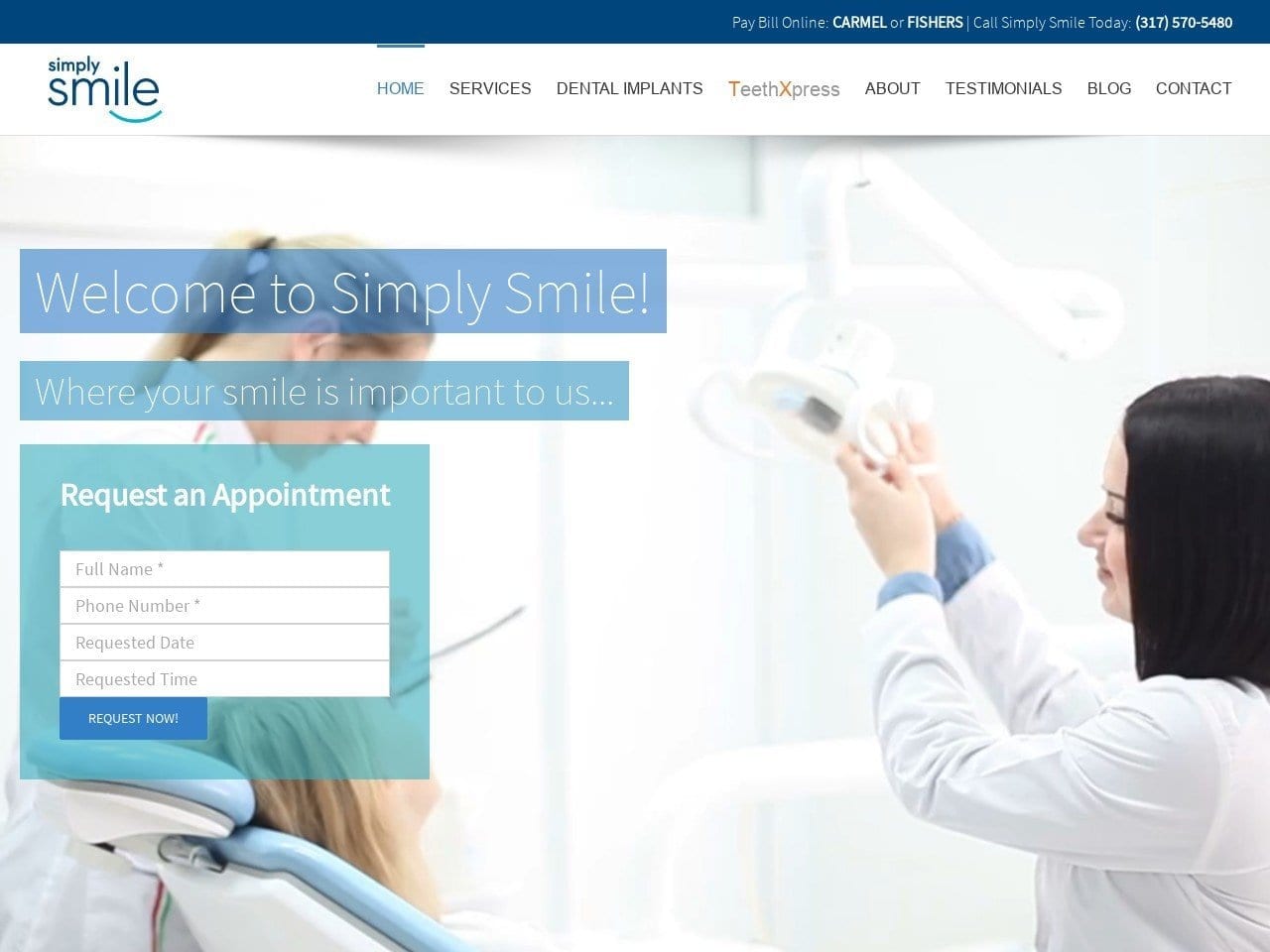 Simply Smile Website Screenshot from simplysmiledentistry.com