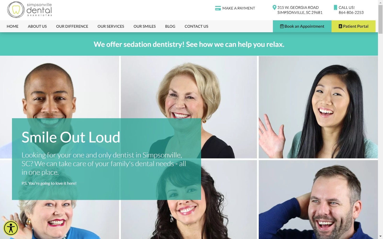 simpsonvilledental.com screenshot