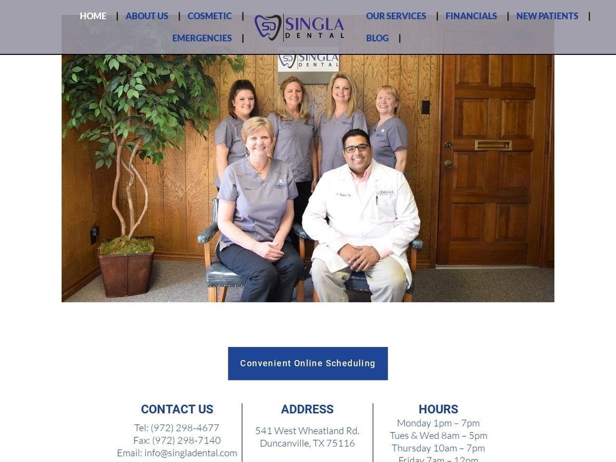 Singla Dental Website Screenshot from singladental.com