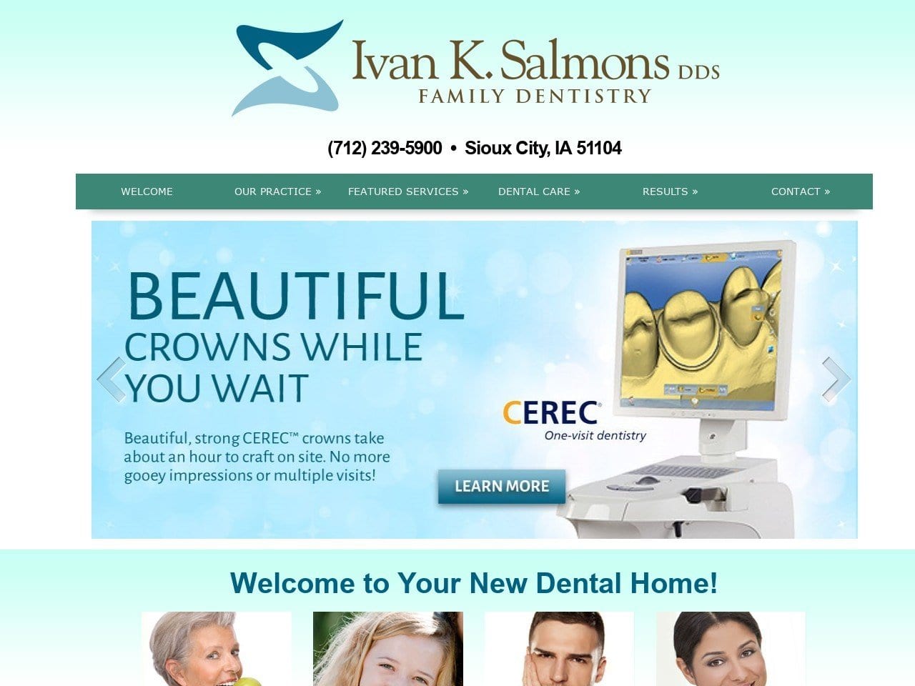 Ivan K. Salmons D.D.S. P.C. Website Screenshot from siouxcitydentist.com