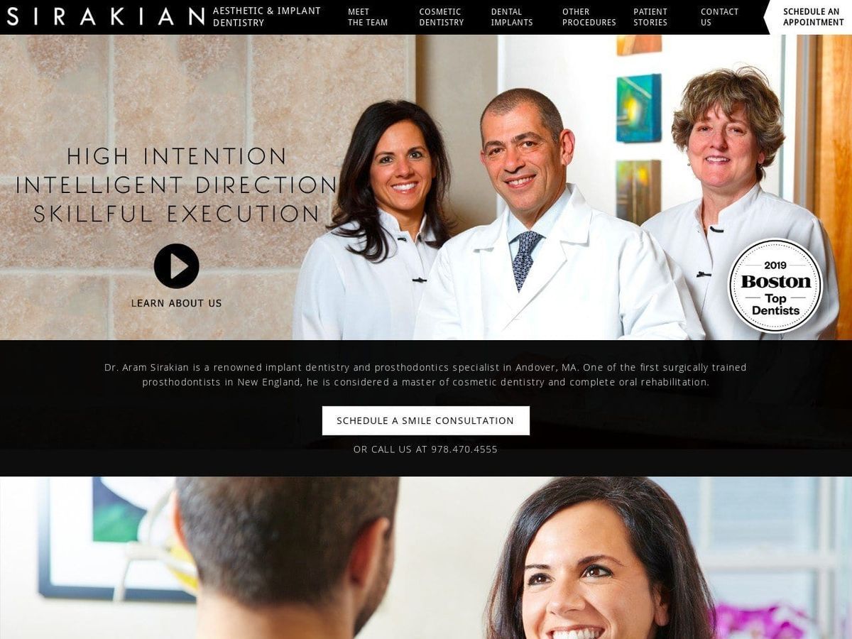 Sirakian Aesthetic Dentist Website Screenshot from sirakian.com