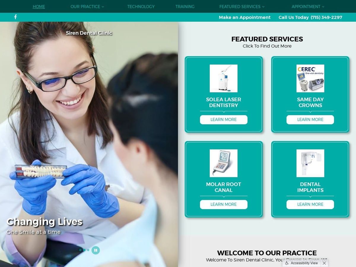 Siren Dental Clinic Website Screenshot from sirendental.com