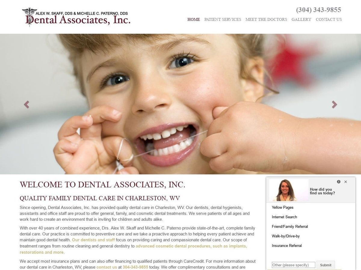 Alex W Skaff Dental Associates Inc Website Screenshot from skaffandpaternodental.com