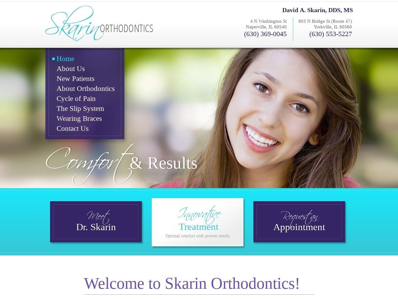 Skarin Orthodontics David A. Skarin D.D.S. M.S Website Screenshot from skarinorthodontics.com