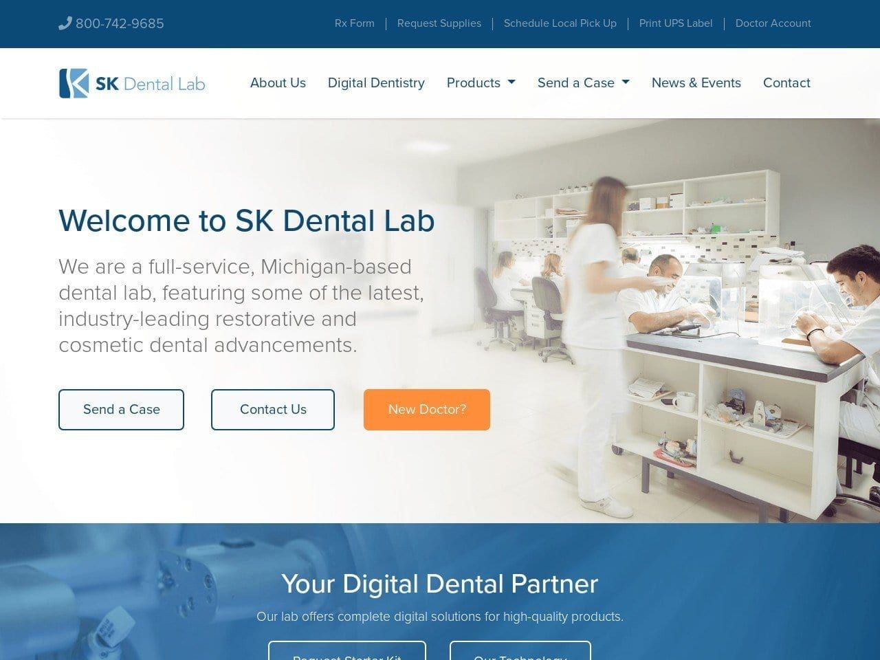 Shulman Dentist Website Screenshot from skdentallab.com