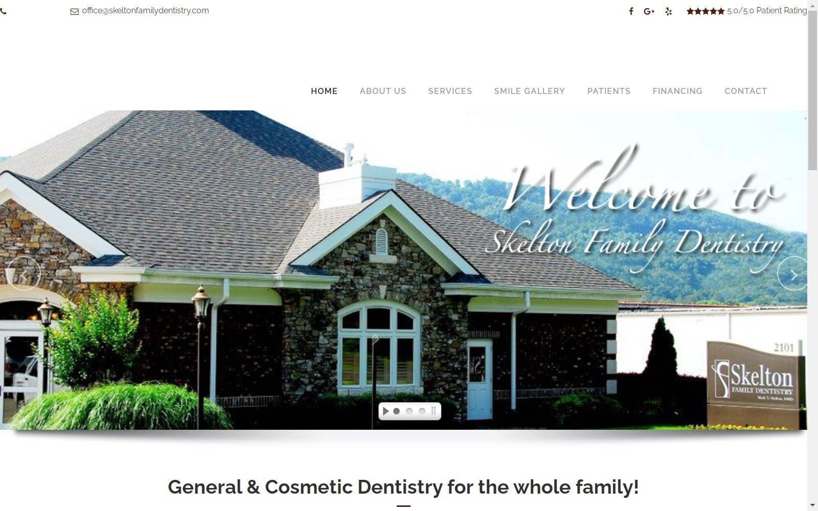 skeltonfamilydentistry.com screenshot