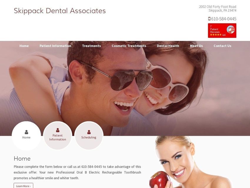 Skippack Dental Website Screenshot from skippackdental.com