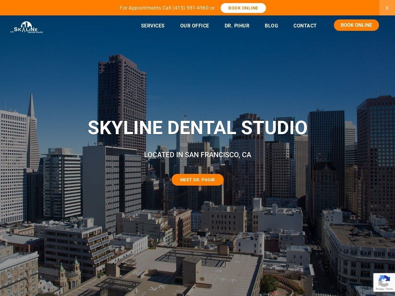 Skyline Dental Studio Website Screenshot from skylinedentalstudio.com