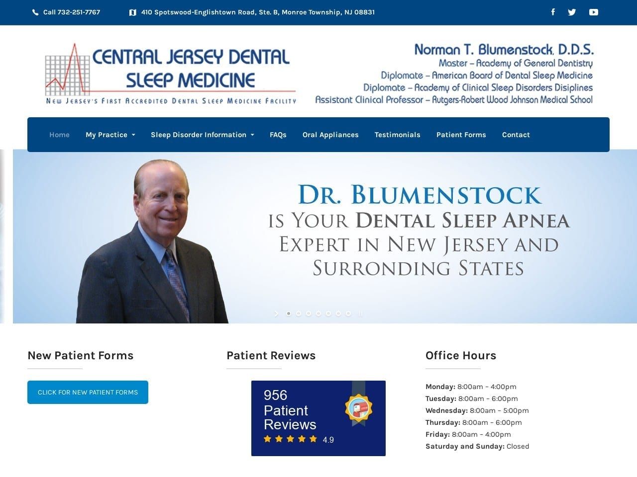 Sleep Website Screenshot from sleep-apnea-dentist-nj.info
