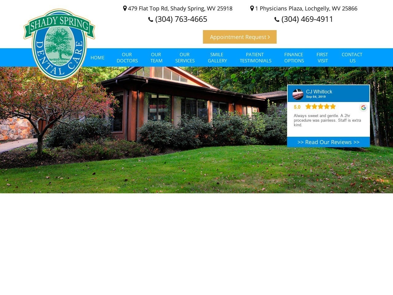 Shady Spring Dental Care Hiener Ben DDS Website Screenshot from sleepdental.com