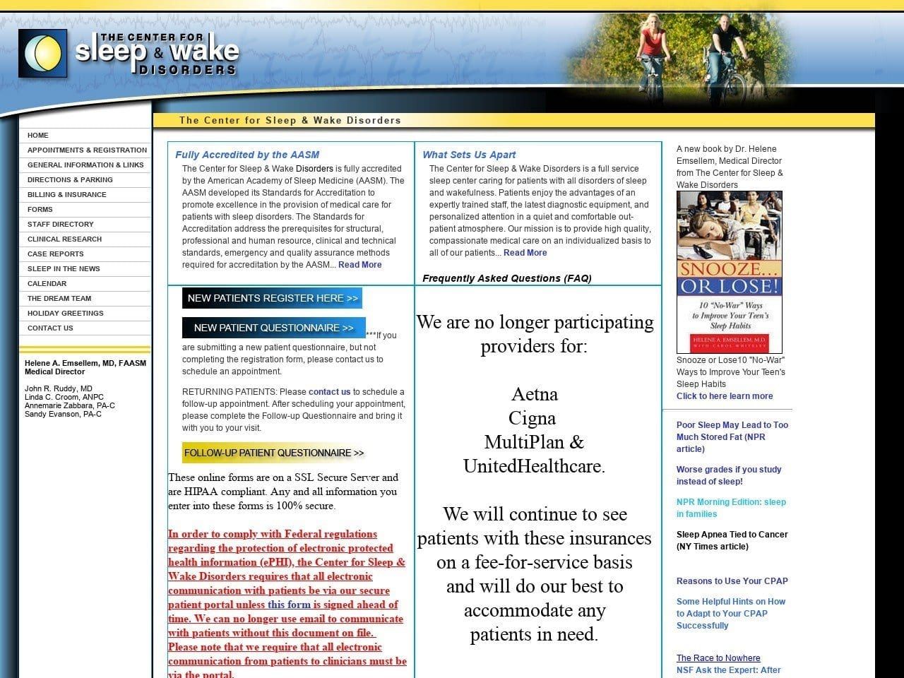 The Center For Sleep Dentist Website Screenshot from sleepdoc.com