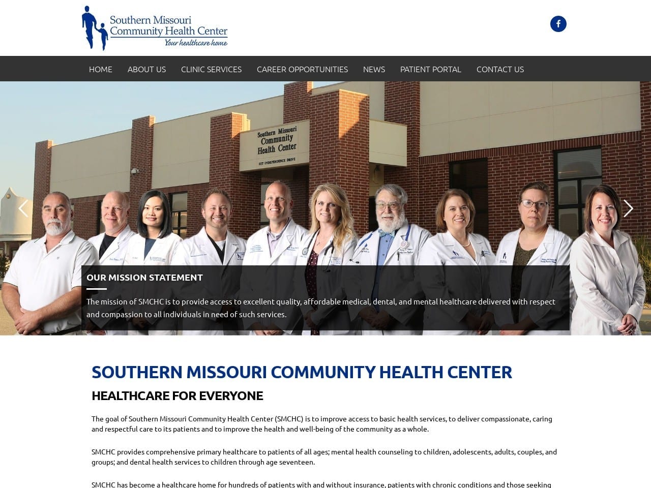 Southern Missouri Community Health Center Website Screenshot from smchc.org