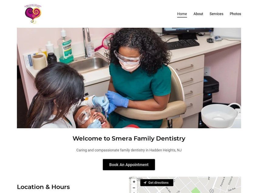 Smera Family Dentist Website Screenshot from smeradental.com