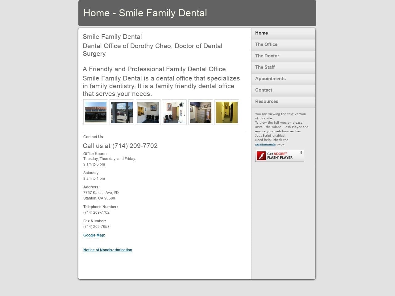 Smile Family Dental Website Screenshot from smile-family-dental.com