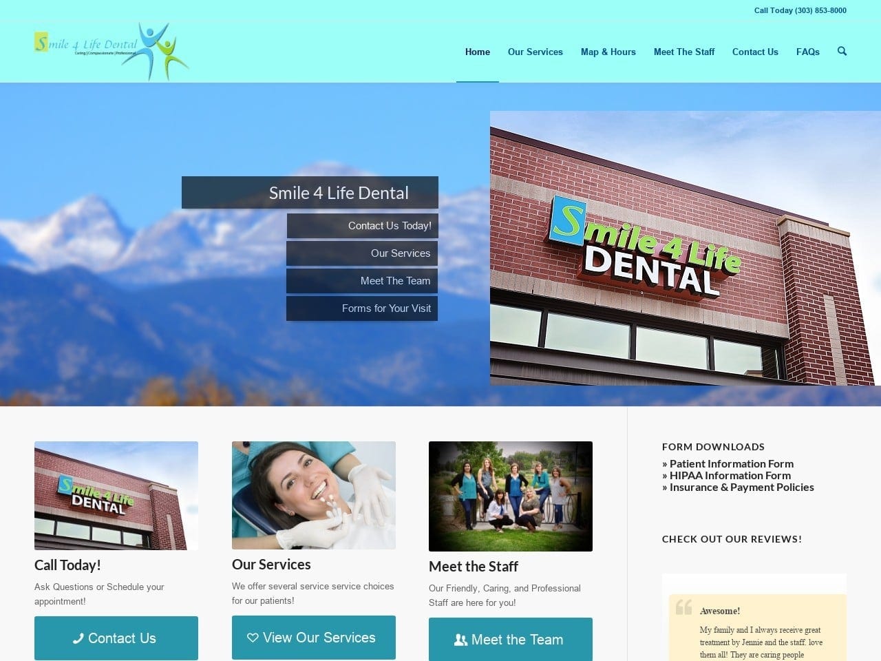 Smile 4 Life Dental Website Screenshot from smile4lifedental.com