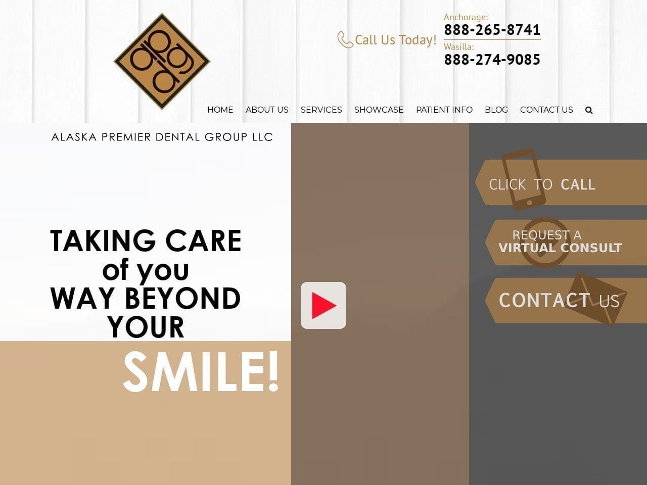 Alaska Premier Dental Group Website Screenshot from smilealaska.com