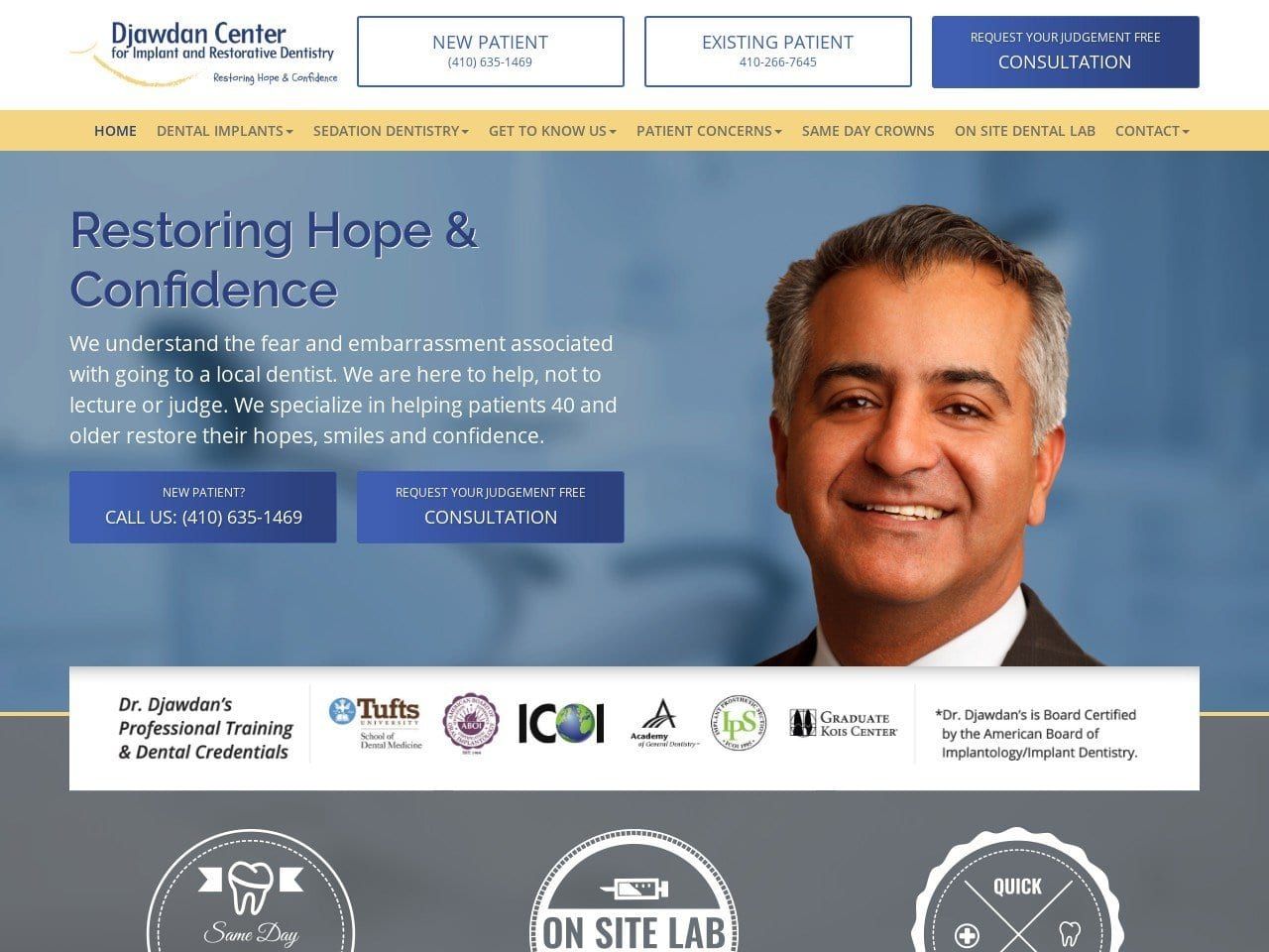 Djawdan Center For Implant And Restorative Dentist Website Screenshot from smileannapolis.com
