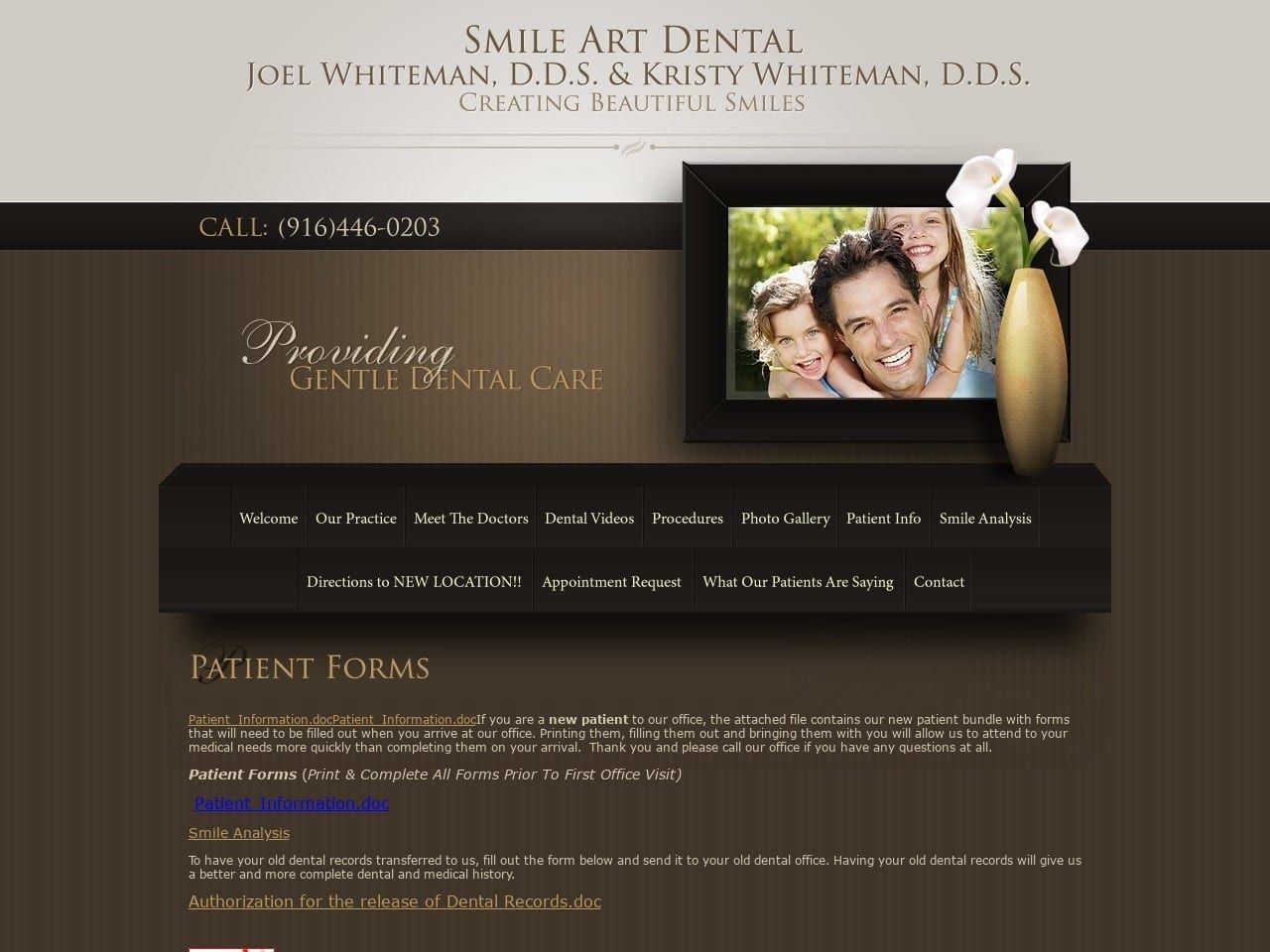 Smile  Art Dental Website Screenshot from smileartdental.com