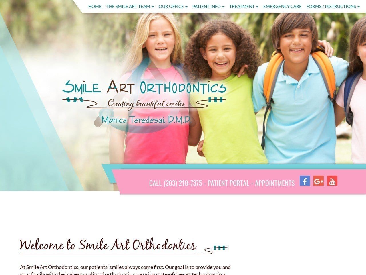 Smile Art Orthodontics Website Screenshot from smileartortho.com
