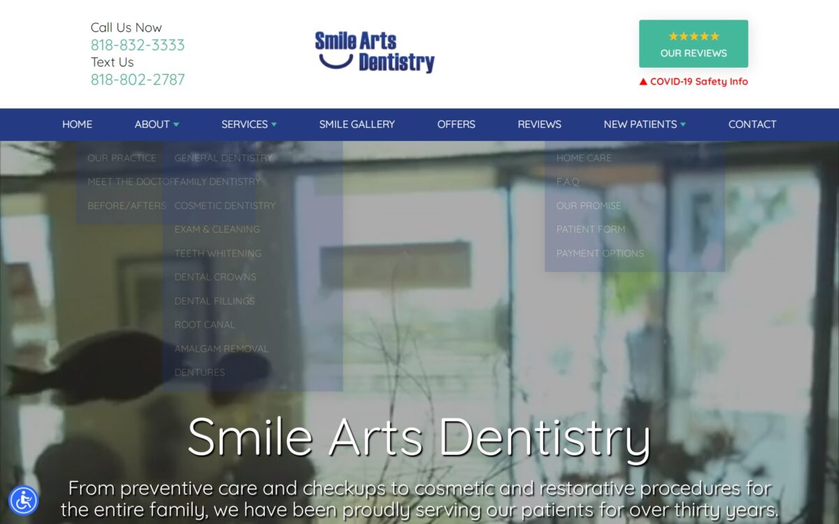 smileartsdentistry.com screenshot