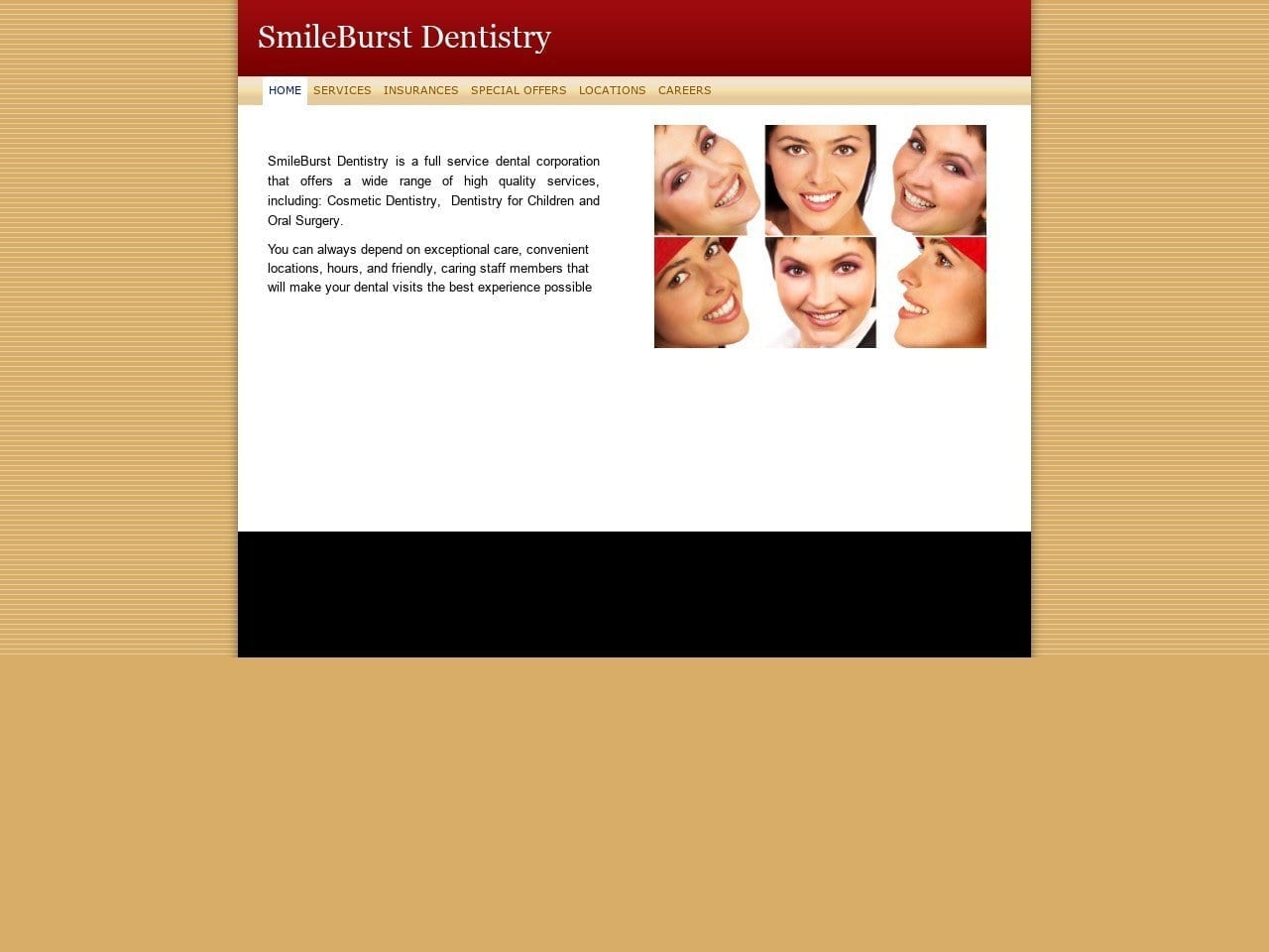 Smile Burst Dentist Website Screenshot from smileburst.com