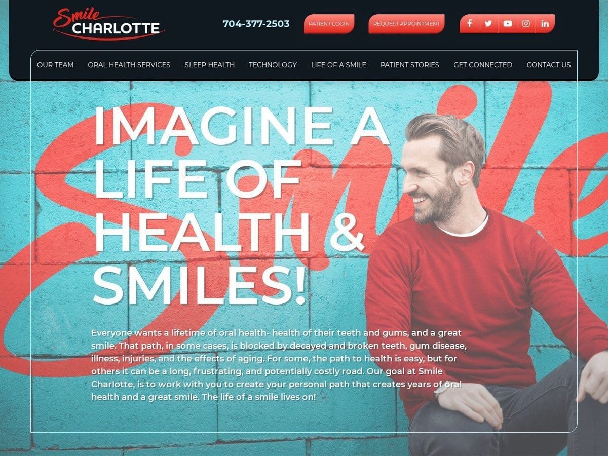 Menaker Dentist Website Screenshot from smilecharlotte.com