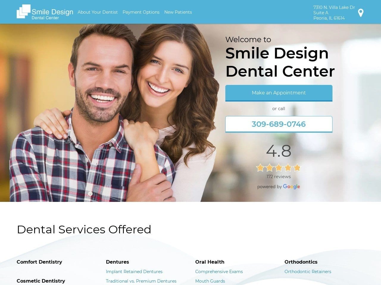 Smile  Design Dental  Center Website Screenshot from smiledesigndentalcenter.com