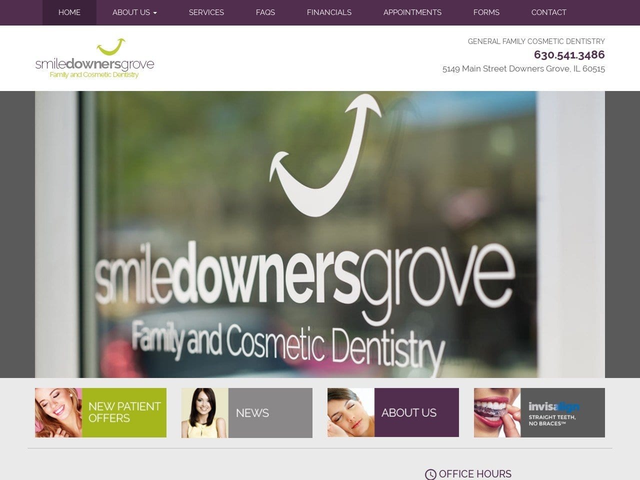 Smile Downers Grove Website Screenshot from smiledownersgrove.com