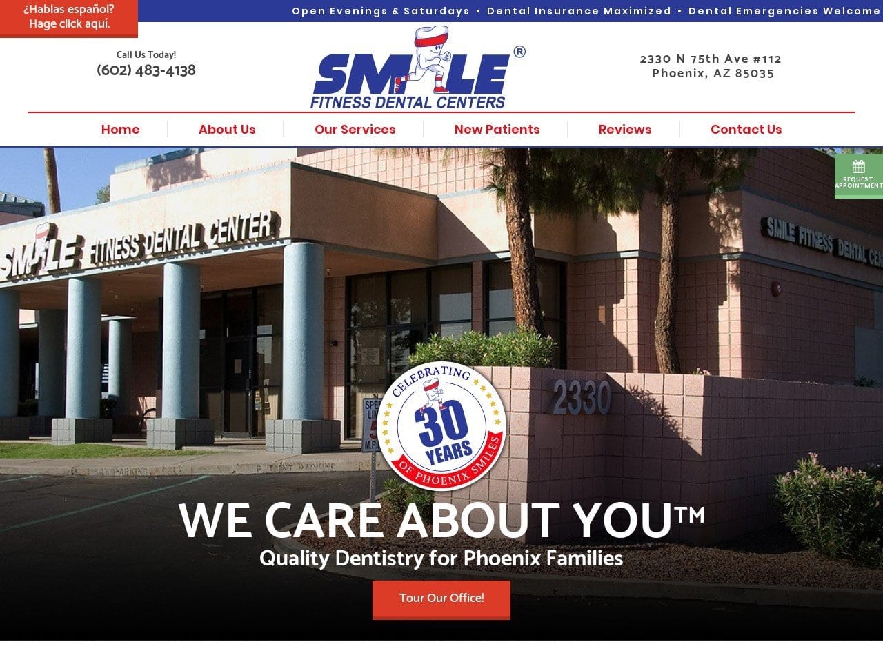 Smile Fitness Dental Center Website Screenshot from smilefitnessdentalcenter.com