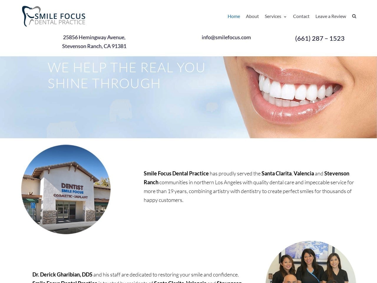 Smile Focus Dental Practice Website Screenshot from smilefocus.com