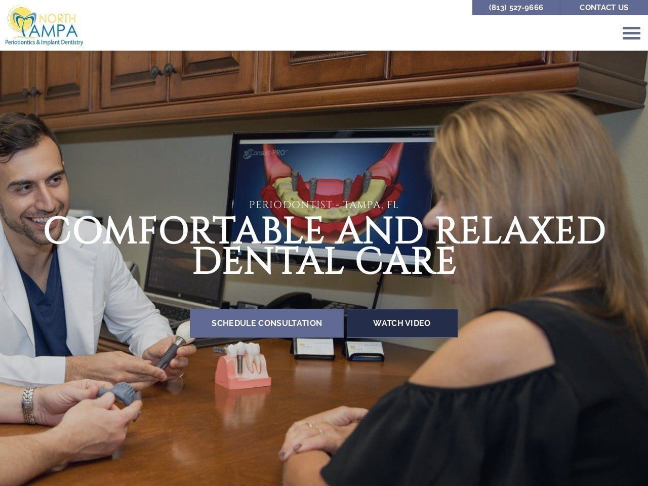 North Tampa Periodontics Dentist Website Screenshot from smileframers.com