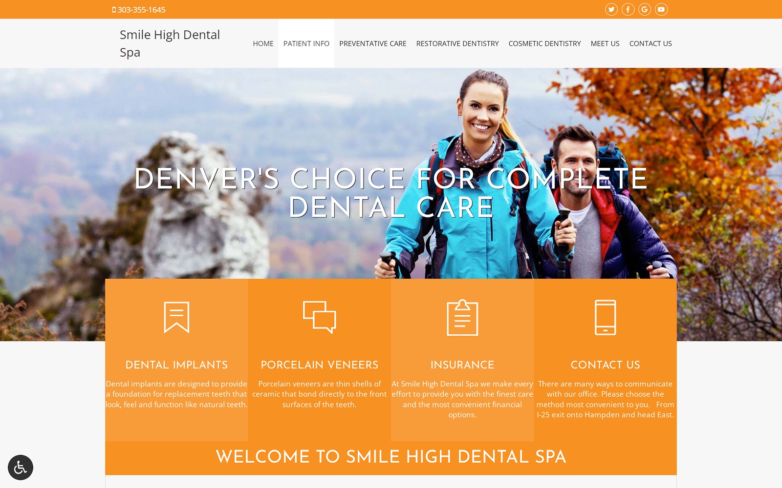 smilehighdentalspa.com screenshot