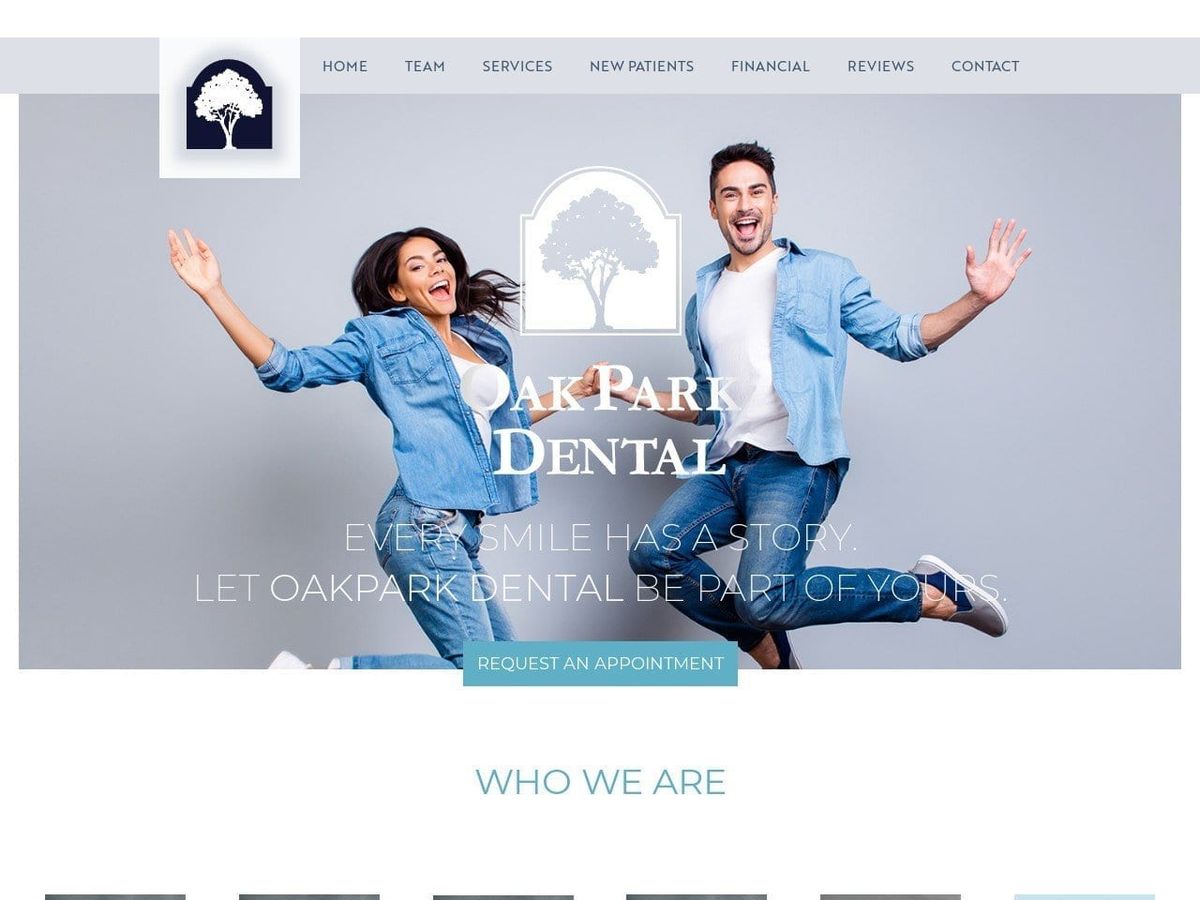 OakPark Dental Website Screenshot from smileleaders.com