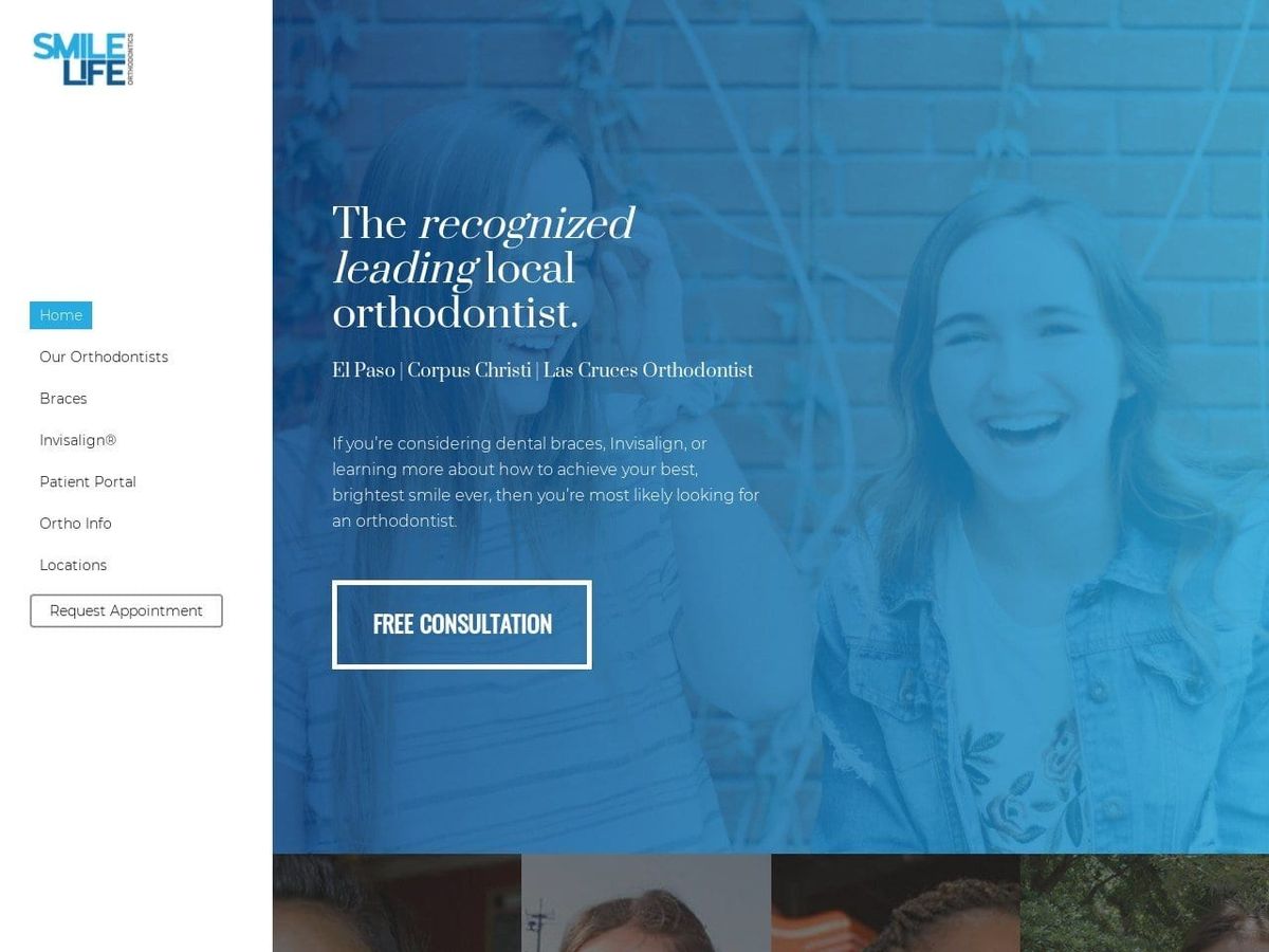 SmileLife Las Cruces Website Screenshot from smilelifebraces.com